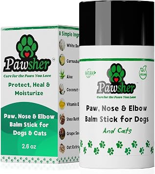 Dog Paw Balm for Dogs & Cats Elbows, Nose and Paw Protector Only 8 Natural Ingredients, All-Weather Protector, Dog Nose Balm 2.6 oz
