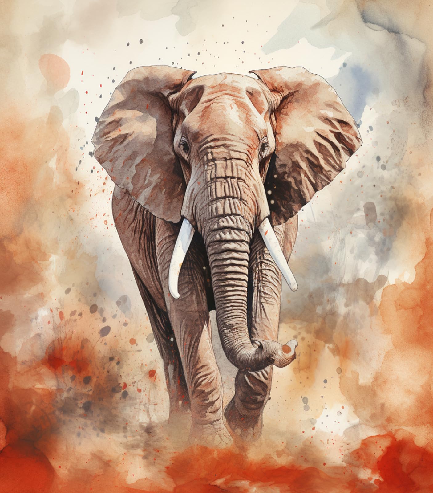 WOWDECOR - Dipingere con i Numeri Fai da Te, per Adulti, Bambine, Elefante, Cervo, Delfino, 40 x 50 cm, prestampato