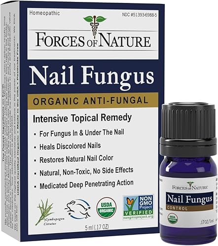Forces of Nature - Tratamiento natural y orgánico para hongos en las uñas (0.2 onzas líquidas), sin OMG, sin productos químicos nocivos, no tóxicos.
