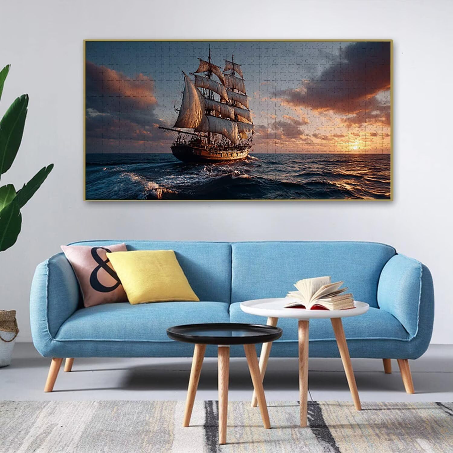 Puzzle para Adultos 1692 Piezas, Mar de Vela Puzzle, Difícil, Desafiante, Rompecabezas Encajan Perfectamente, Letras en la Parte Posterior, sin Polvo, Regalo para Personas Mayores (179x31cm) v-202