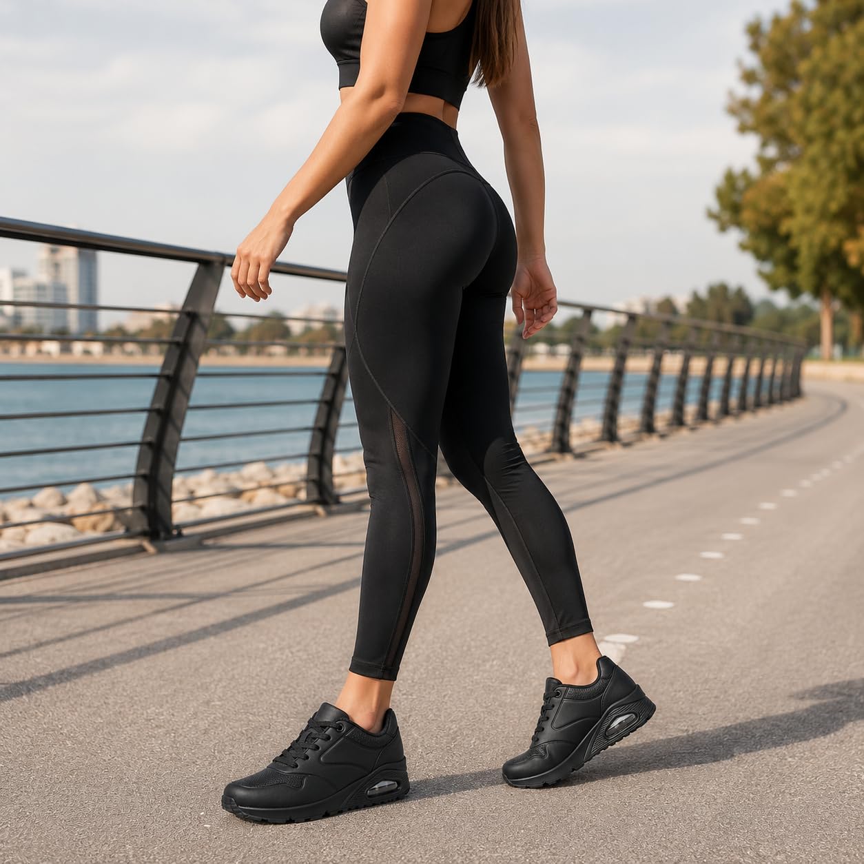 JOMIX Damskie buty gimnastyczne z amortyzującą poduszką, oddychające trampki z wentylacją, wygodne buty do chodzenia, fitnessu i przez cały dzień