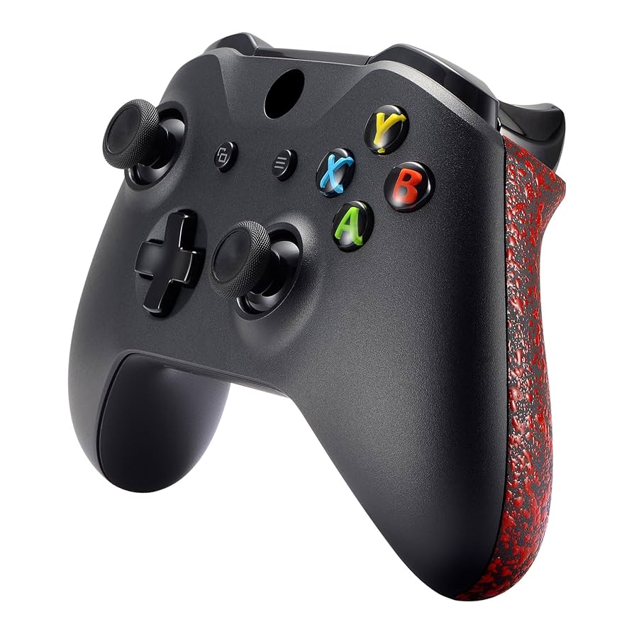 コントローラー Amazon.com: eXtremeRate Textured Red Back Panels