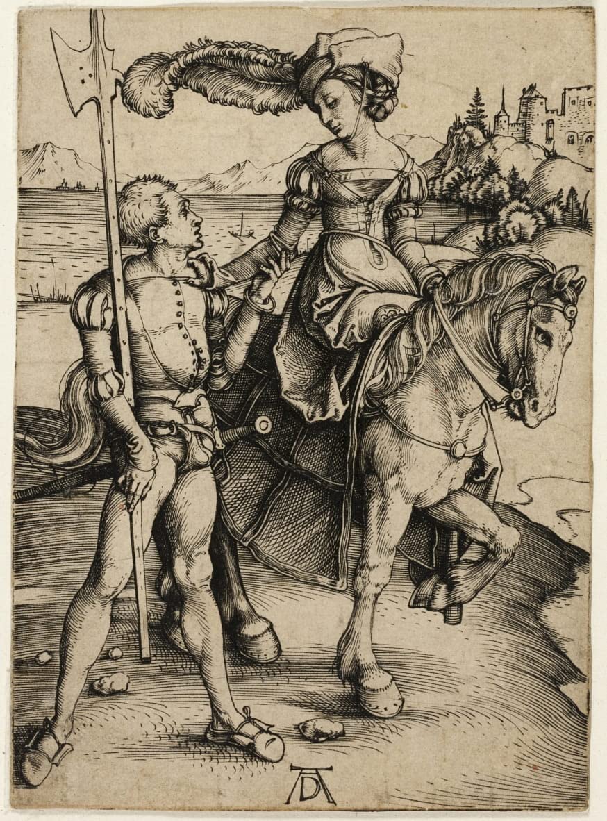 Peinture classique Dame à cheval Dürer pour une déco chic - 5