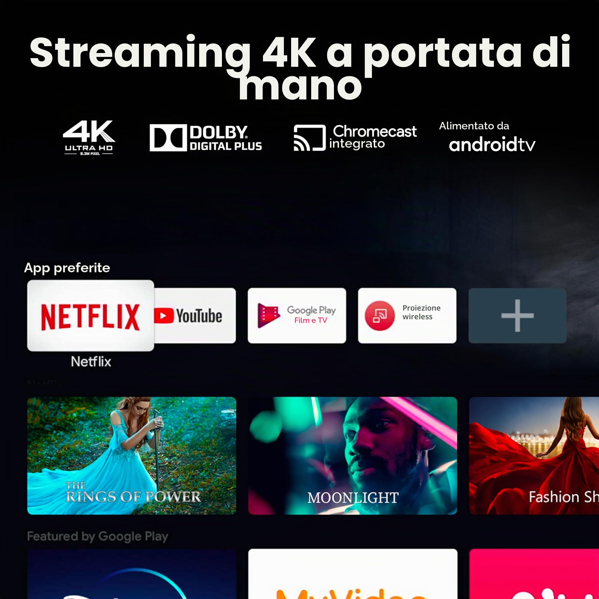 BenQ W2720i 4K UHD Smart Home Theater Proiettore 95% DCI-P3 Cinematic Color, HDR10/HLG, 2500 Lumen, Android TV Streaming con Modalità Cinema AI, Altoparlante Dolby Atmos 10W integrato
