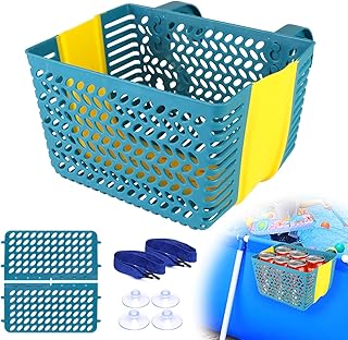 TINCAI Poolside Storage Basket, Above Ground Pool Storage Basket,Plastic Pool Toy Basket,Pool Cup Holder,Pool Storage Bin for Framed Swimming Pools,Pool Accessories