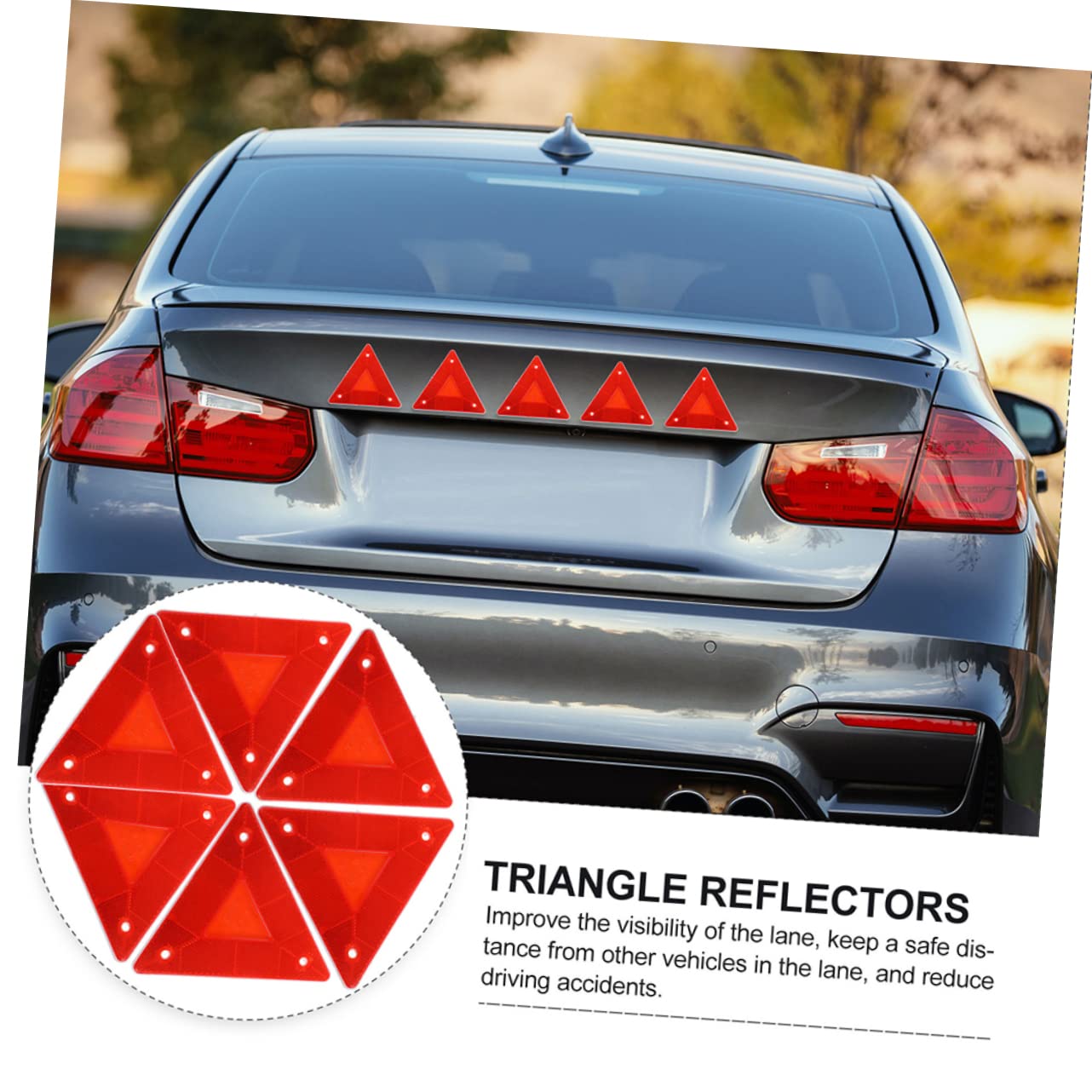 Lot De 6 Triangles De Signalisation Réfléchissants Pour Voiture - Panneaux D'Avertissement Rouges 13x13cm