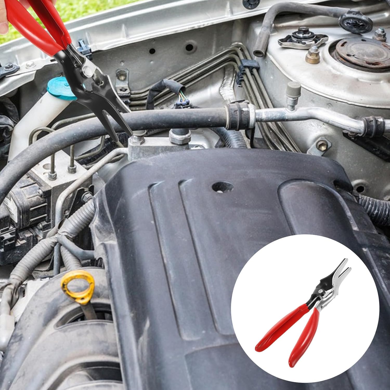 Sosoport Car Vacuum Line Hose Remover Pliers Auto Fuel Line Disconnect Tool for Mechanic Repairs with Sturdy Clamp Separator, Single Pack for Automotive Engine Maintenance