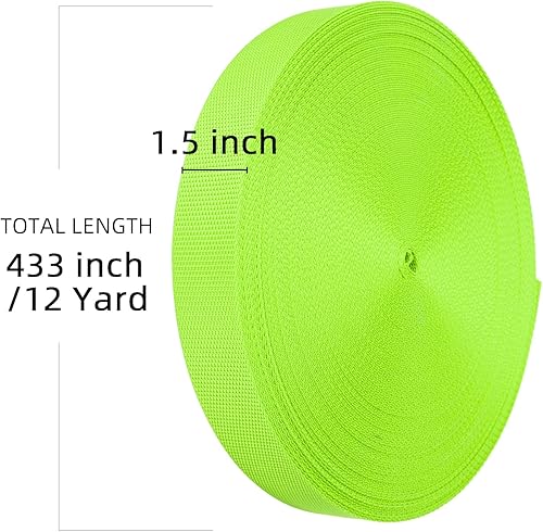 Vista 41 de Correa de nailon de 1.5 pulgadas y 12 yardas, duradera para aparejos de interiores o exteriores, manualidades, reparación (morado, 12 yardas)