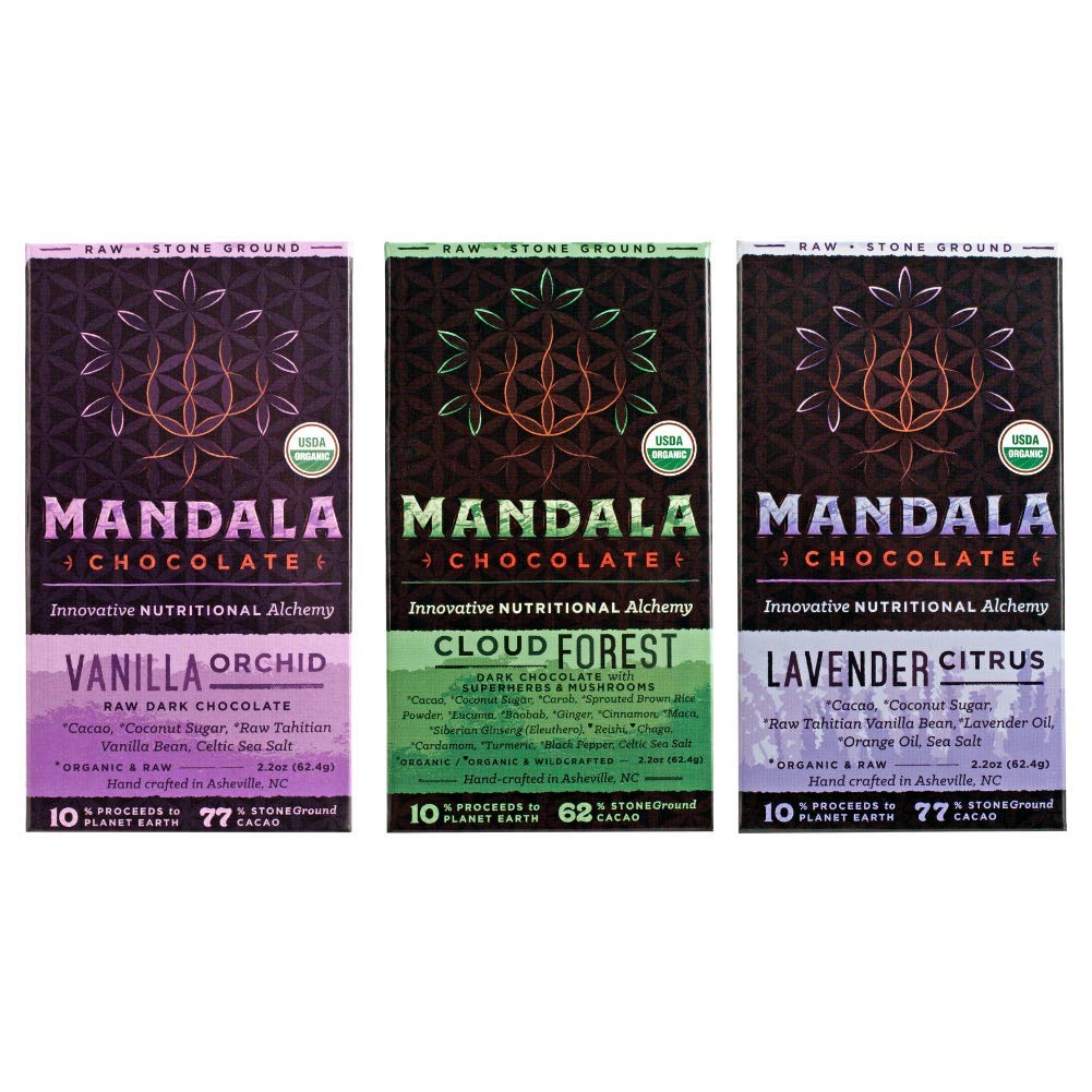 Epic Bean-to-Bar Chocolate (2.2 oz Bar) Variety Pack | Organic, Paleo, Keto, Artisan, Healthy, Vegan, Made with Adaptogens (Low-Sugar Variety, 3-pack)