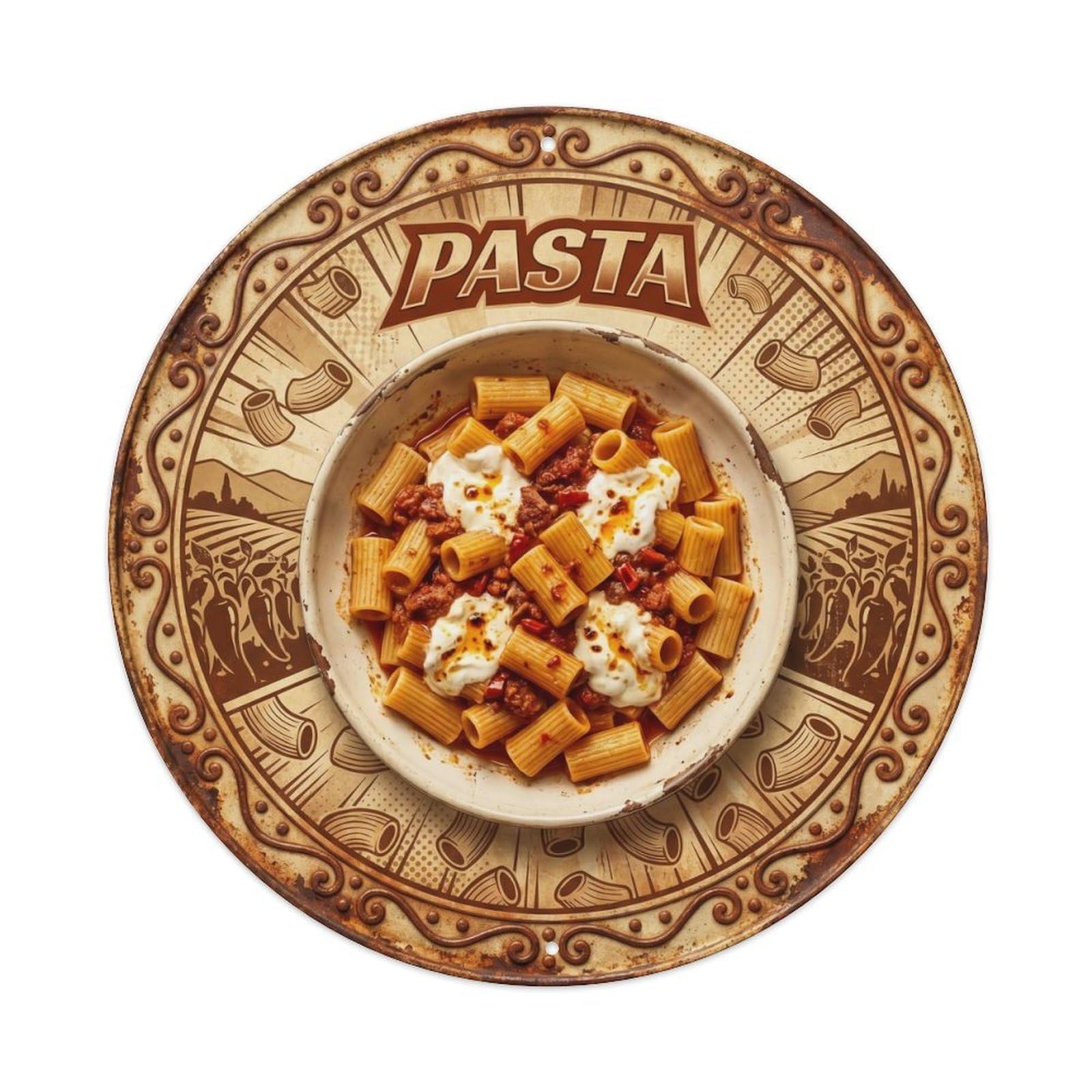 Restaurant Kitchen Italian Pasta Italy Travel Vintage Metal Tin Sign