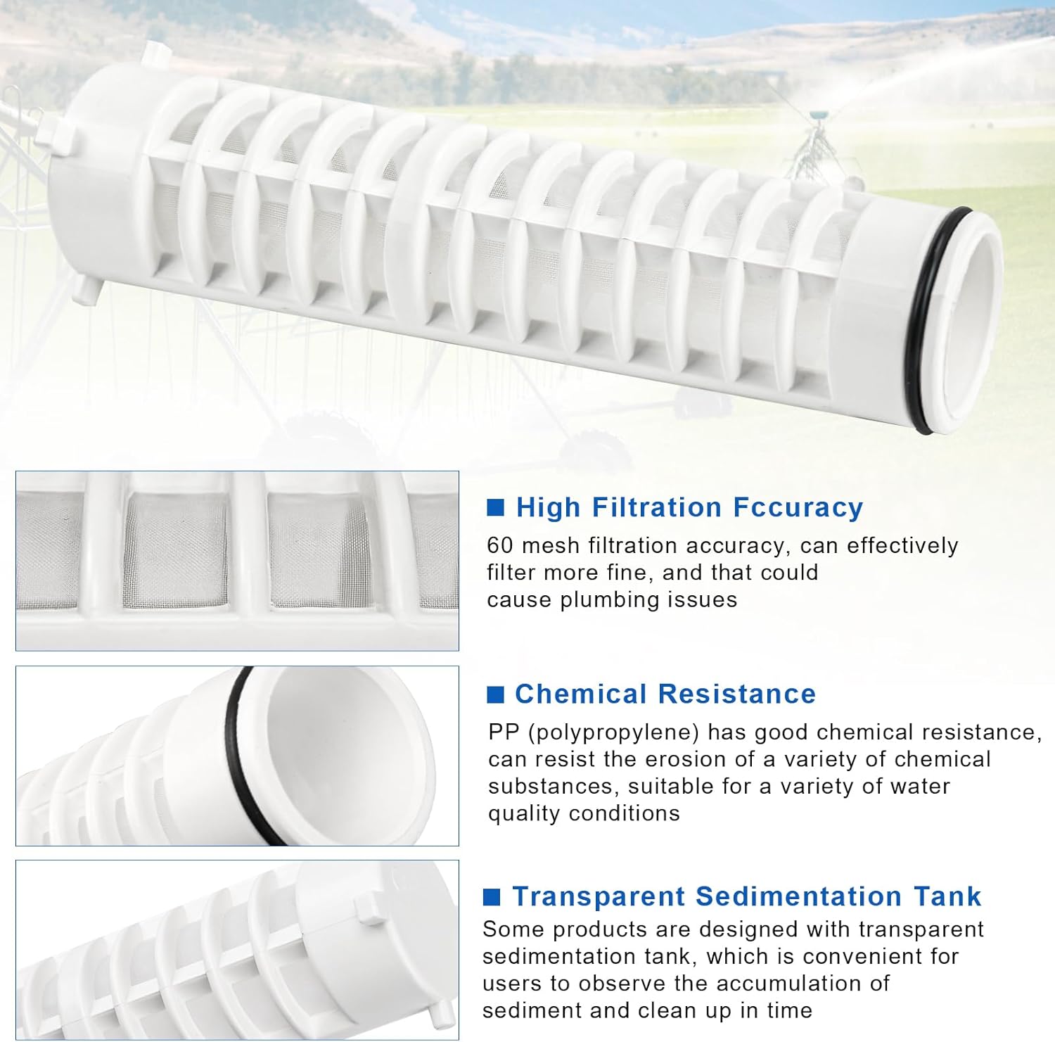 1-1/2" 60 Mesh Spin Down Replacement Filter Screen, Spin Down Sediment Filter Replacement for 1 1/2-60 Rusco Spins Down Filters for Well Water and Sprinkler Irrigation, 2 Pcs