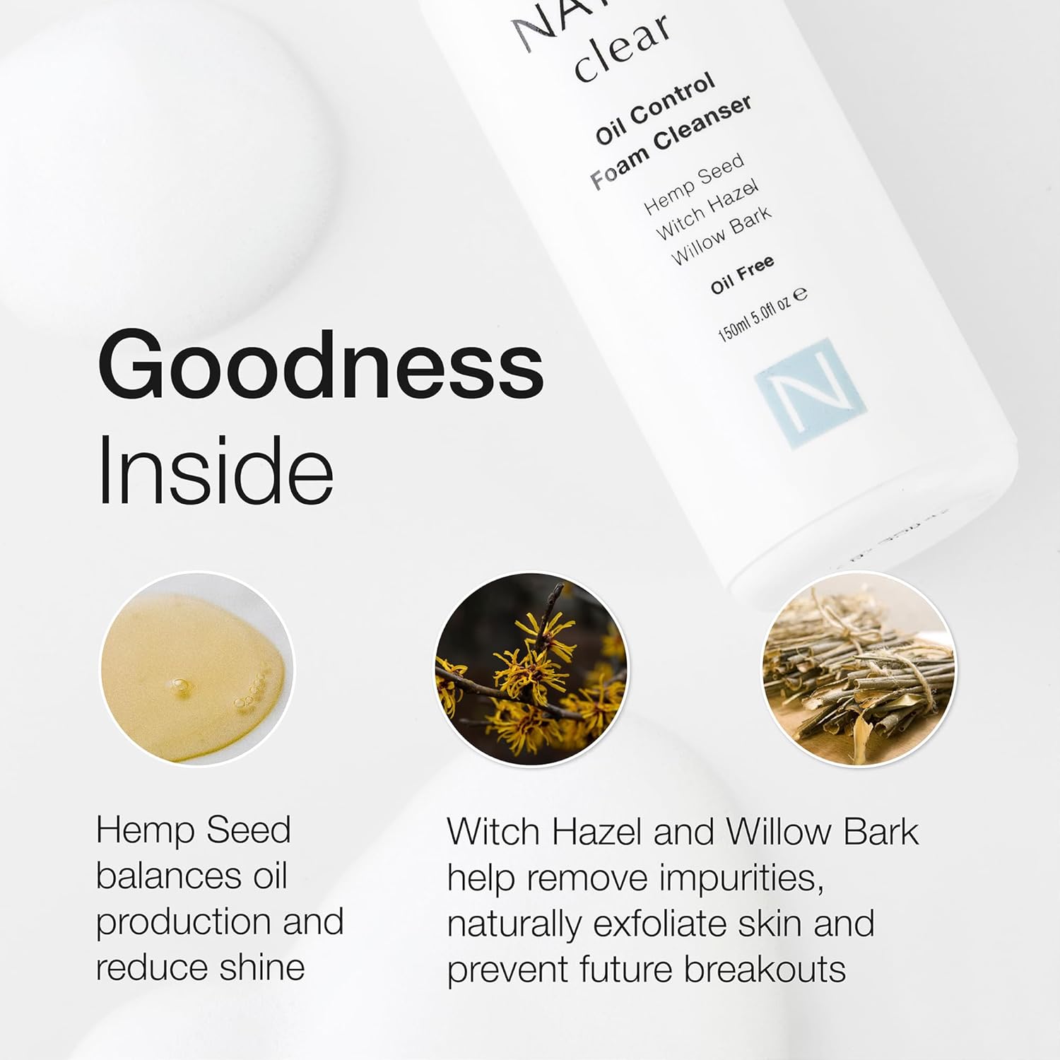 Natio Australia Clear Oil Control Foam Cleanser, 5 oz - Acne Face Wash - Face Cleanser with Tea Tree, Witch Hazel - For Oily, Acne Prone Skin - Image 3
