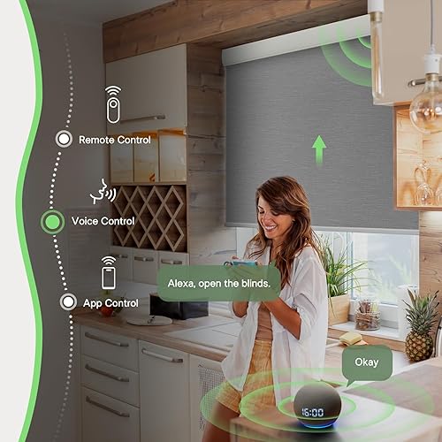 Miniatura 4 de Persianas enrollables motorizadas, tamaño personalizado, persianas inteligentes mejoradas con cenefa integrada para ventanas, persianas eléctricas