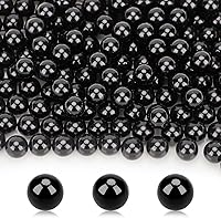 Vista 16 de Suream Cuentas para brochas de maquillaje, 1300 unidades, cuentas redondas negras, sin agujeros, de 0.315 in/0.31 pulgadas, perlas de relleno