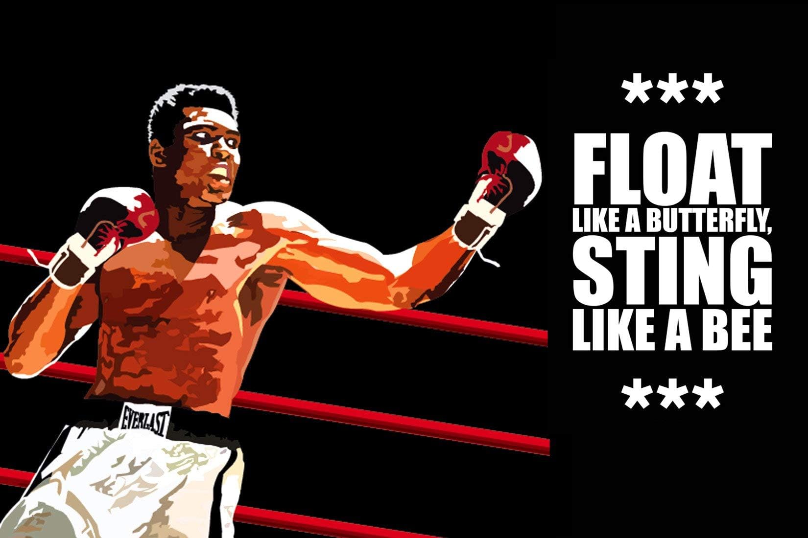 Muhammad Ali - Float Like A Butterfly Sting Like A Bee -Insprirational Quote - Magnet (4 x 6 inches)