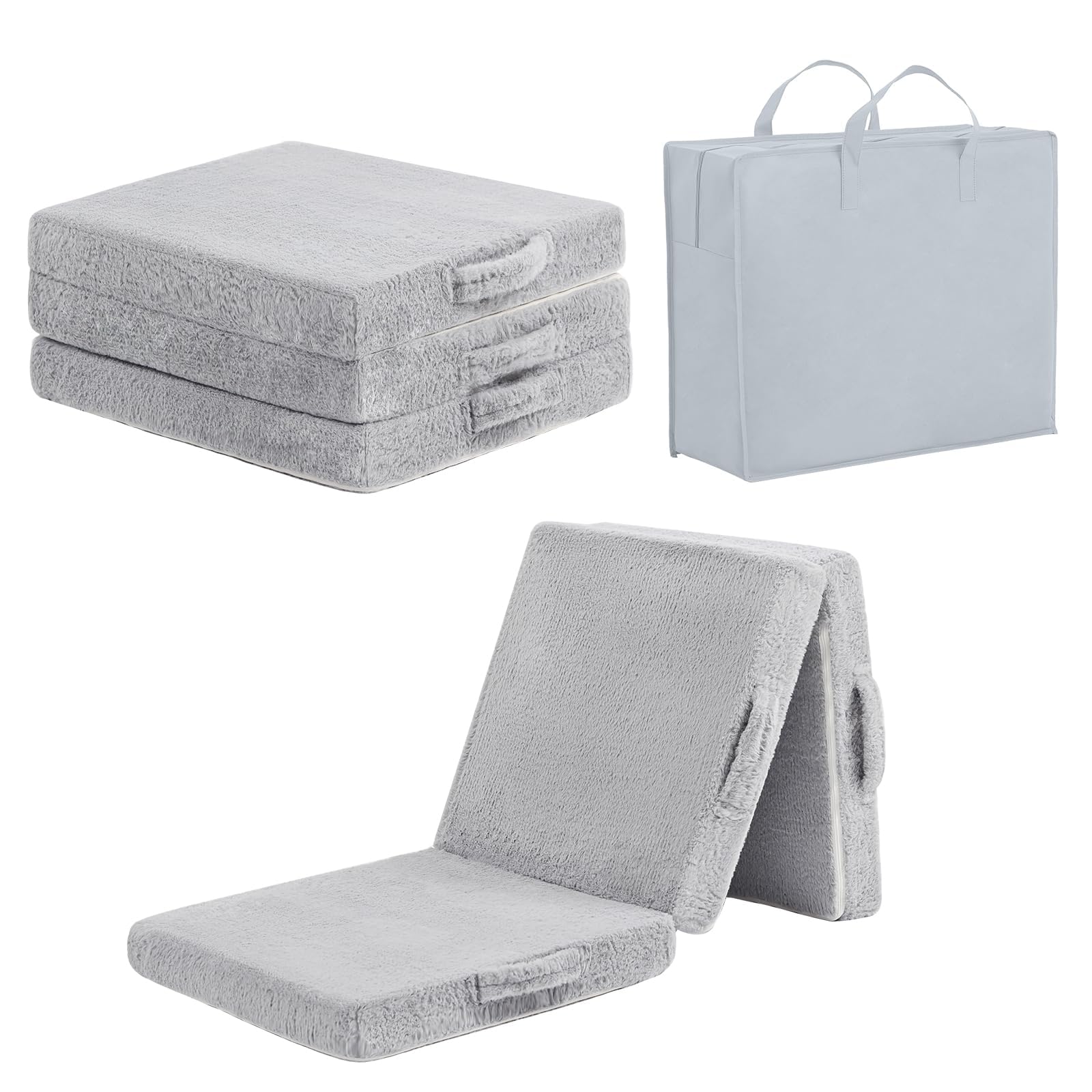 Tiita Trifold Floor Mattress for Kids, Glow in The Dark Baby Kids Futon with Removable Cover, High Density Foam Toddler Nap Mat, Medium,65x24inch,Gray-image-41