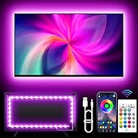KANTUTOE 13.1FT RGB TV Backlights for 32-65 Inch TVs - Music Sync LED Strip Lights, Bluetooth App & Remote Control, USB Powered for Gaming Bedroom