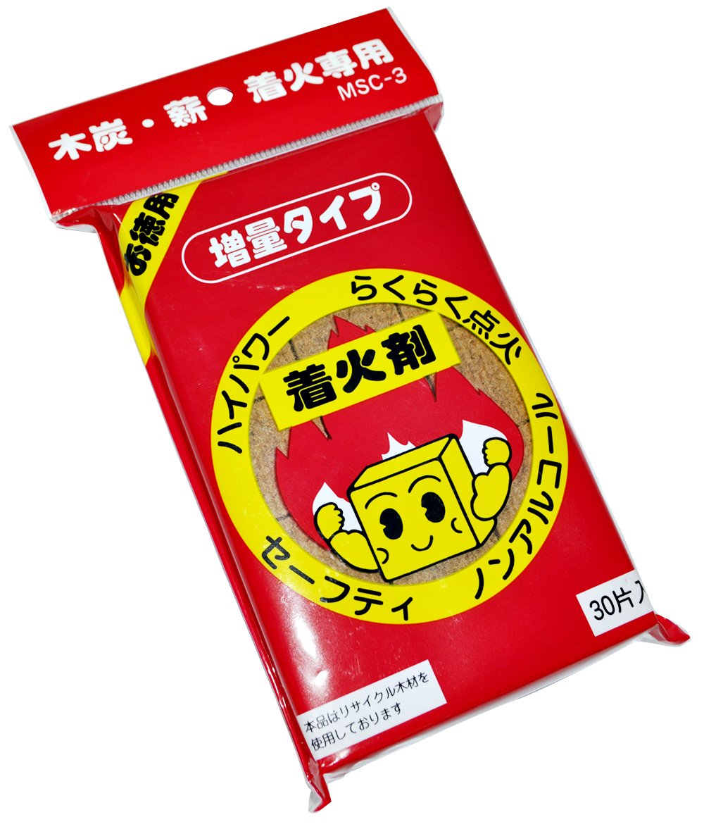 Amazon.co.jp: 着火剤 ノンアルコールタイプ 増量30片入れ 木炭 薪