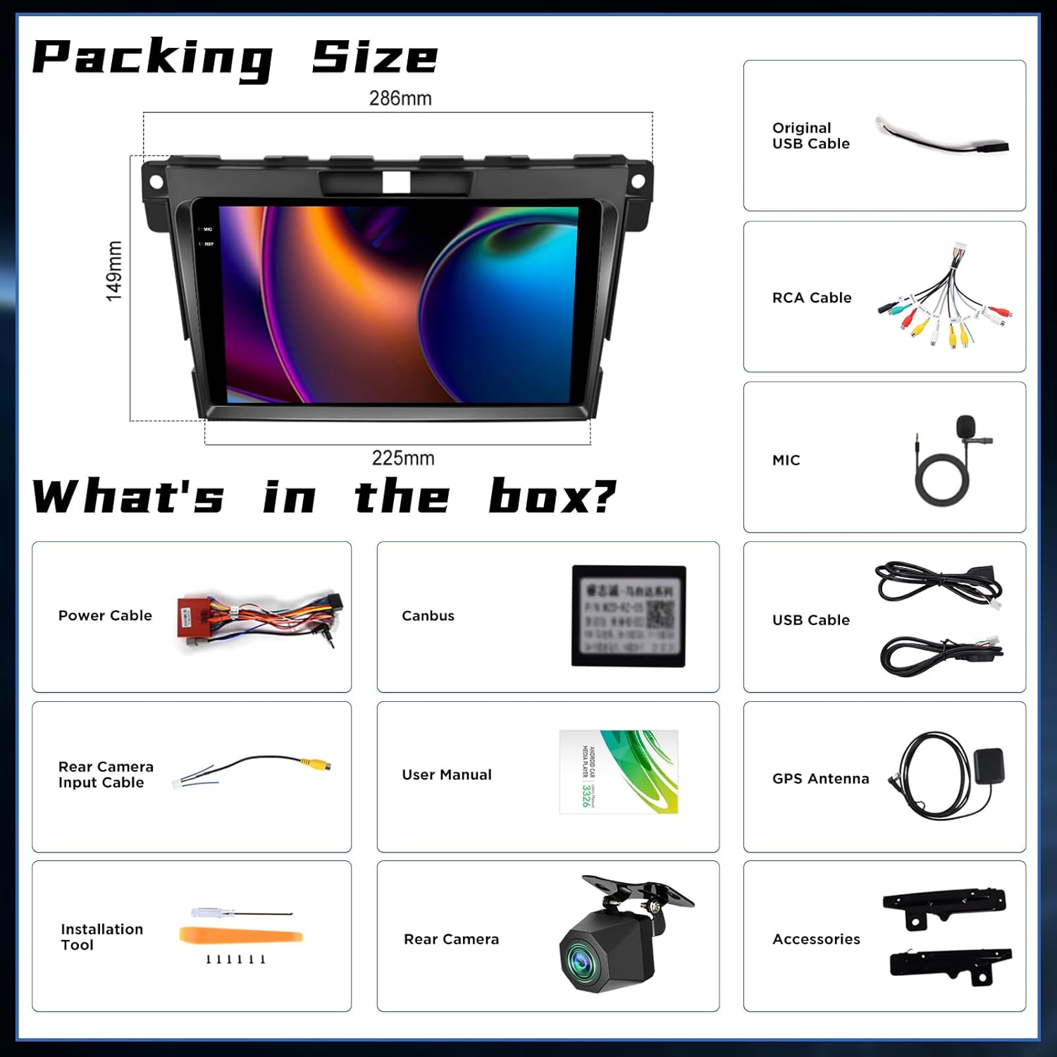 [4+128G] NHOPEEW Car Radio for Mazda CX7 CX 7 CX-7 2008-2015, 9 Inch HD Incell Touchscreen Car Stereo with Wireless Carplay and Android Auto, GPS Navigation, 5G WiFi, EQ Audio, SWC + AHD Backup Camera