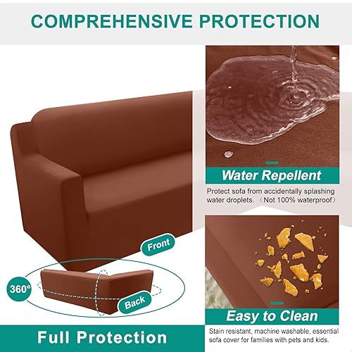 Miniatura 5 de Arfntevss Fundas para sofá modular de esquina en forma de L, juego de fundas antideslizantes de alta elasticidad, protector de muebles, funda de