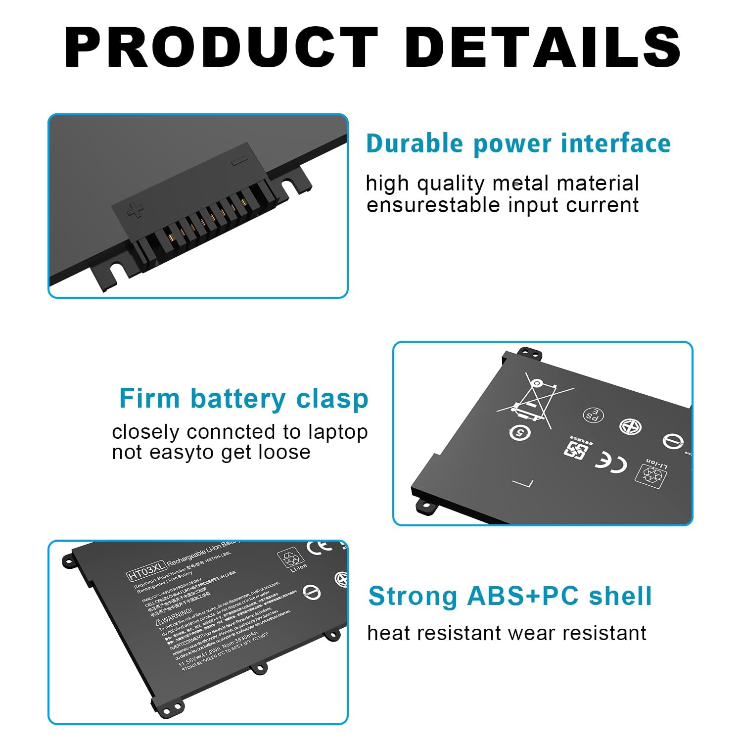 HT03XL L11119-855 Batteria per laptop HP Pavilion 14-CE 14-CF 14-CK 14-CM 14-DH 14-DK 14-DF 14-MA 14Q-CS 14Q-CY 15-CS 15-DQ 15-DA 15-DB 15-CW 17-BY 17-CA HP 240 245 250 255 G7 340 348 G5