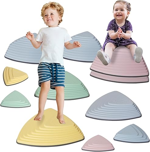 MammalGol - Piedras de equilibrio para niños, escalones de salto para interiores o exteriores, juguetes de ejercicio y equipo de coordinación para