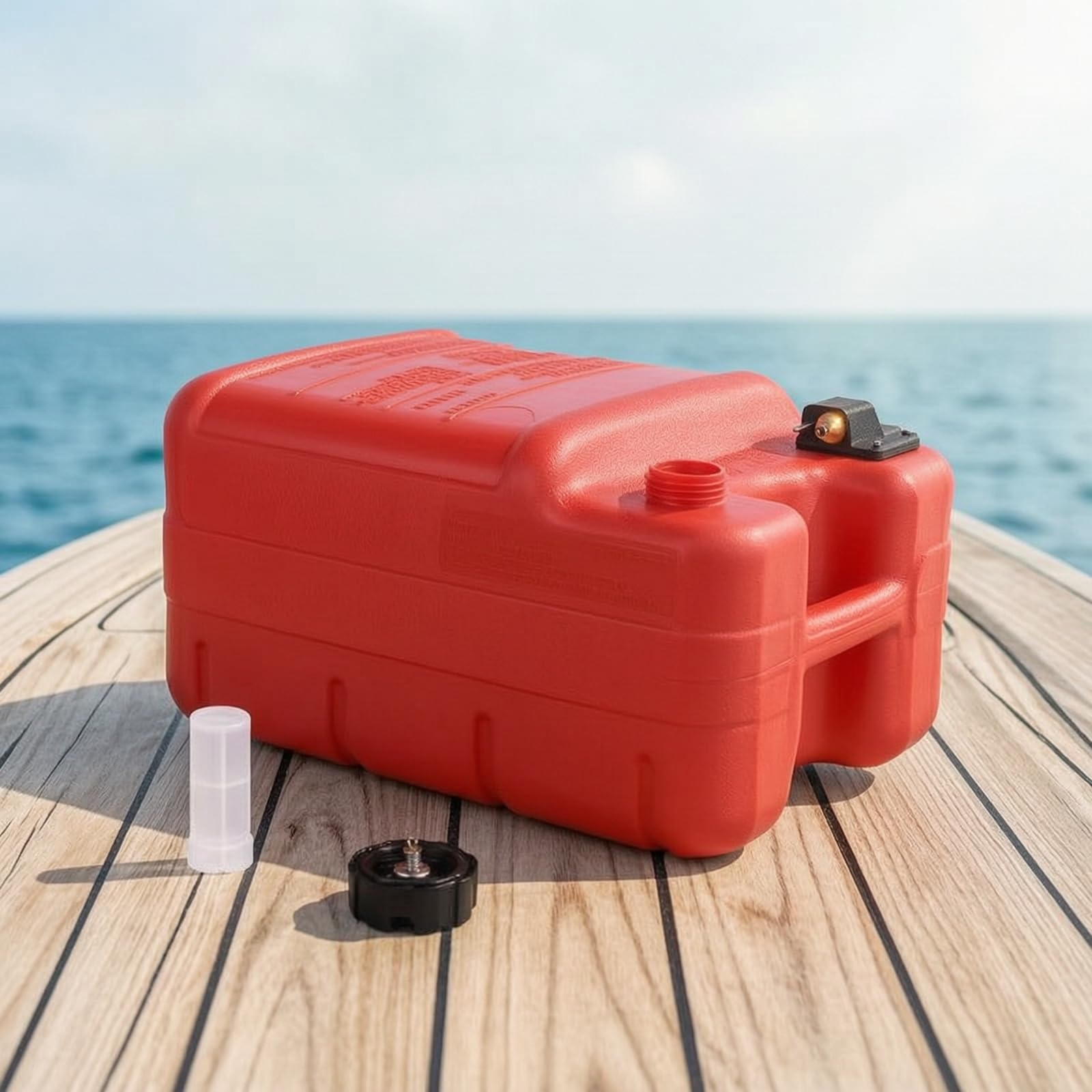 Serbatoio Carburante Fuoribordo Serbatoio Benzina Barca Tanica Motore Nautica Portatile in Plastica con Manico Riempimento Superiore Sicuro con Tappo