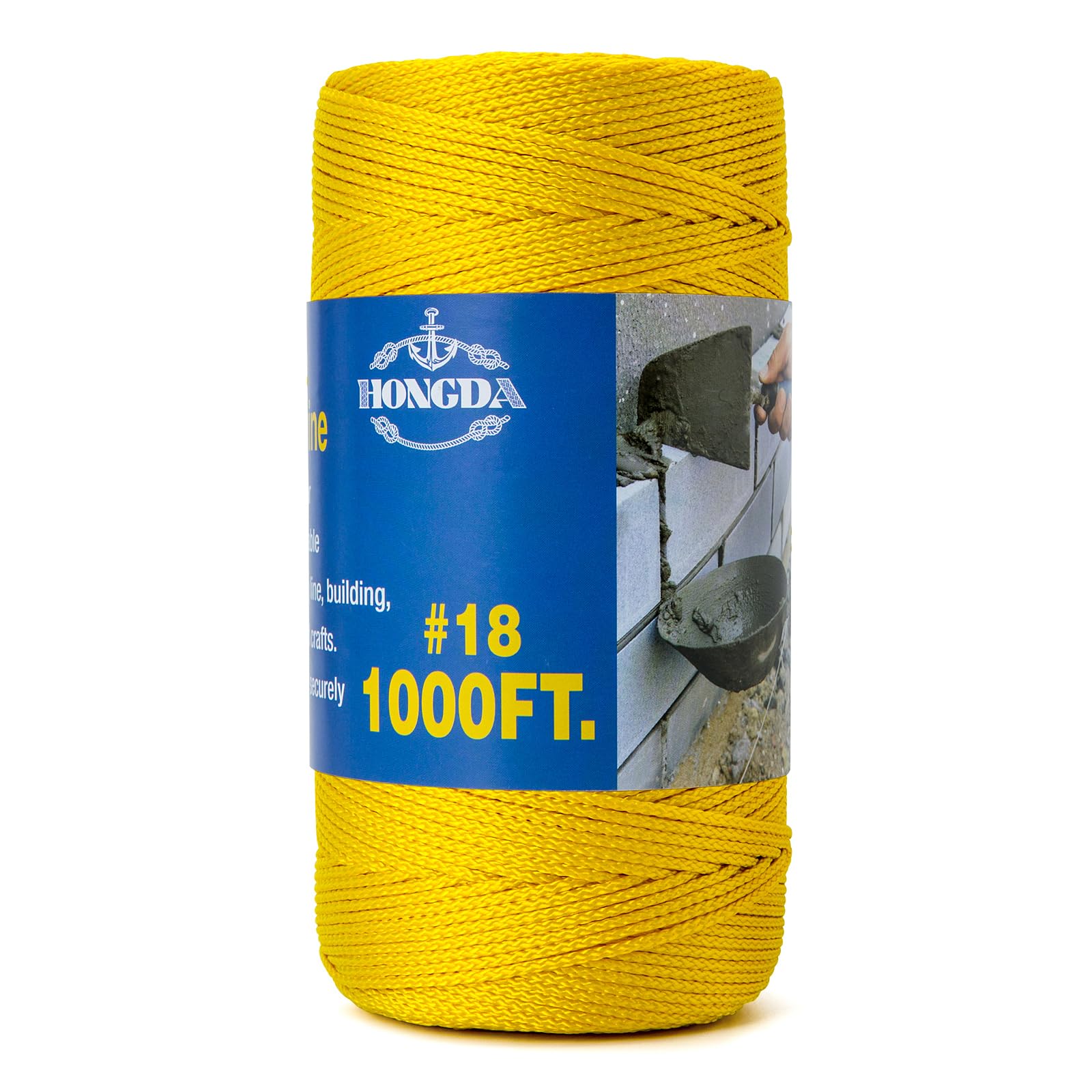 HONGDA Nylon Twine, 1000 Feet #18 Braided Nylon Mason line String Perfect for Masonry Jobs and for e Layout of General Construction, Gardening, DIY