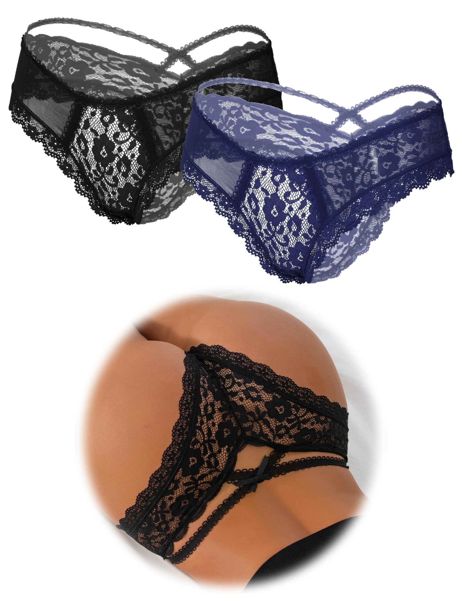 ohmydear Perizoma Donna Seducente Tanga Sexy Donna 1/2/3 Pezzi Pack Tanga Donna Seducente Perizoma Sexy Donna Slip Pizzo a Vita Bassa Tanga Erotica Taglia Forti