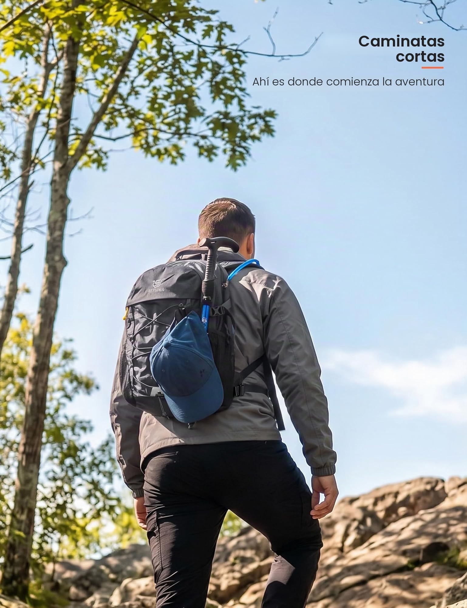 SKYSPER 22L Mochila de senderismo hombre mujer a prueba de robos | Mochila trekking ligera con espalda ventilada malla de aire transpirable para senderismo viajes excursiones de un día