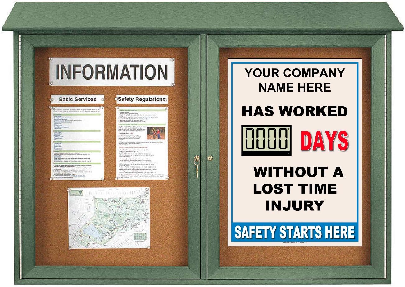 Full Size Digital Safety Scoreboard 20" x 28" – Battery Operated LCD Scoreboard, Electronic Scoreboard, Large Digital Counter, Safety Sign for Workplace, Custom Office, Indoor Use