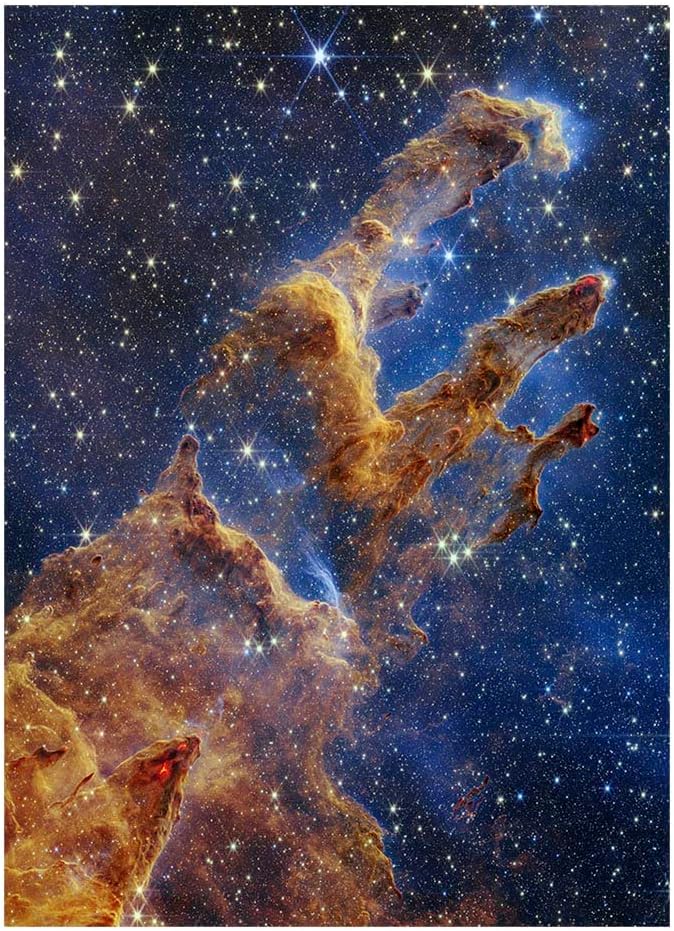 1000 Piece Multicolor Jigsaw Puzzle - Pillars of Creation, James Webb Telescope (JWST)