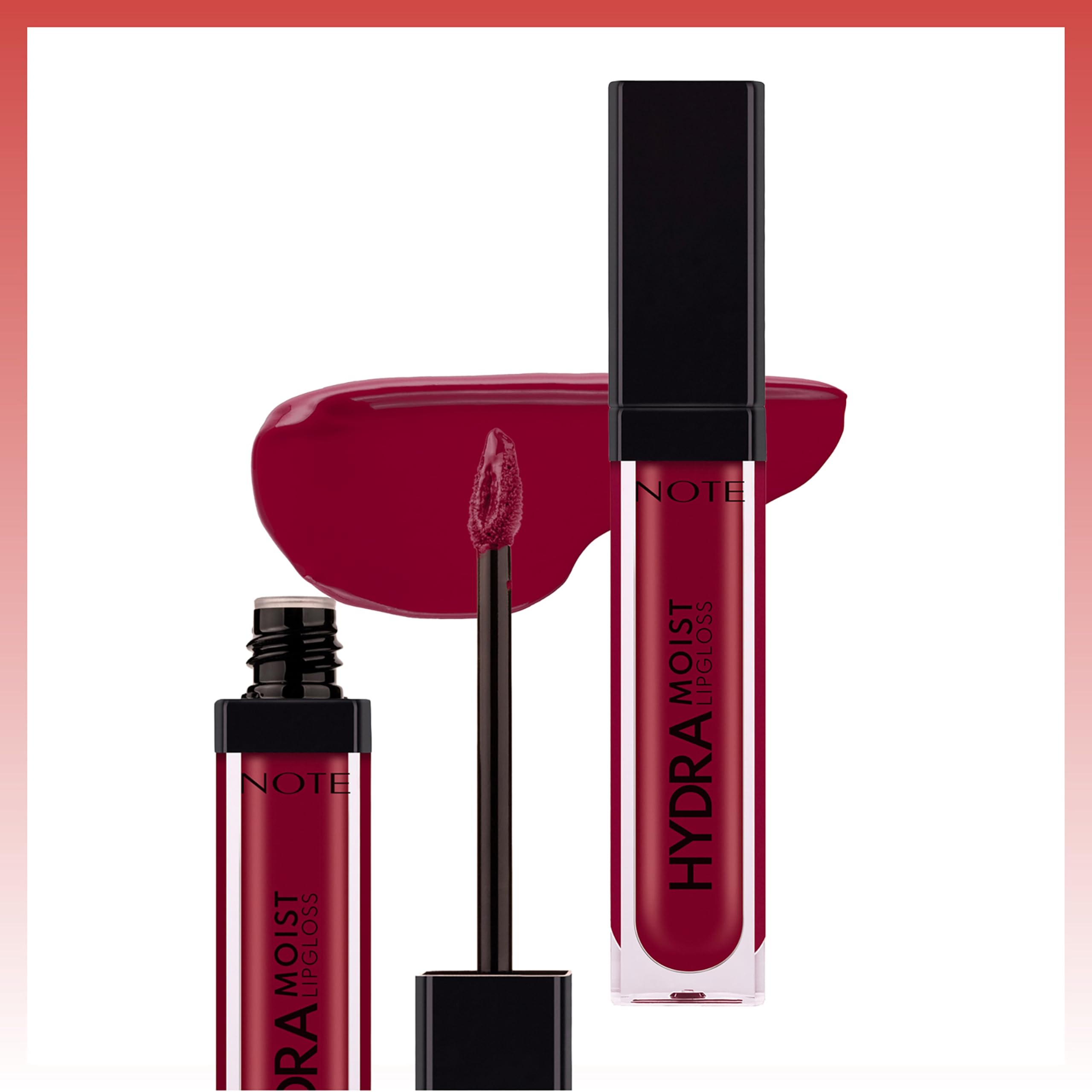 Note Cosmetics Hydramoist Lipgloss 10 Love Whisper Nemlendirici Dudak Parlatıcısı, Bordo (2 paketi)