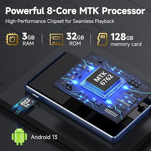 Miniatura 4 de Reproductor MP3 Android de 160 GB con Bluetooth y WiFi, pantalla táctil de 4.5 pulgadas reproductor de música MP4 con Spotify, Tienda Music,