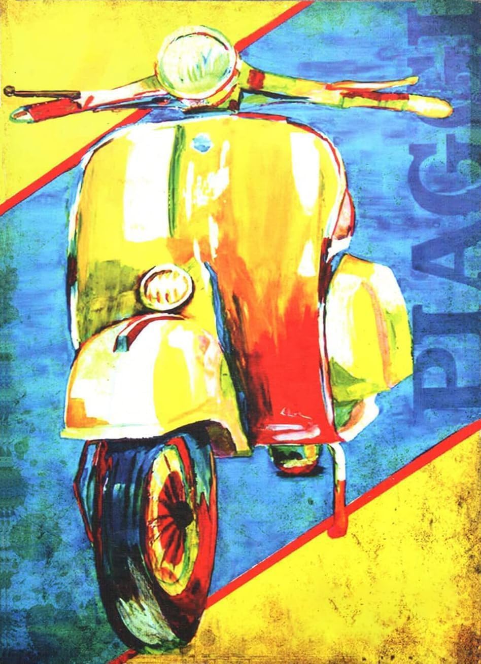 Poster vintage da parete con stampa artistica su tela, motivo: Roma in Italia, Roma di Vespa, poster decorativo moderno per camera da letto, 40 x 60 cm