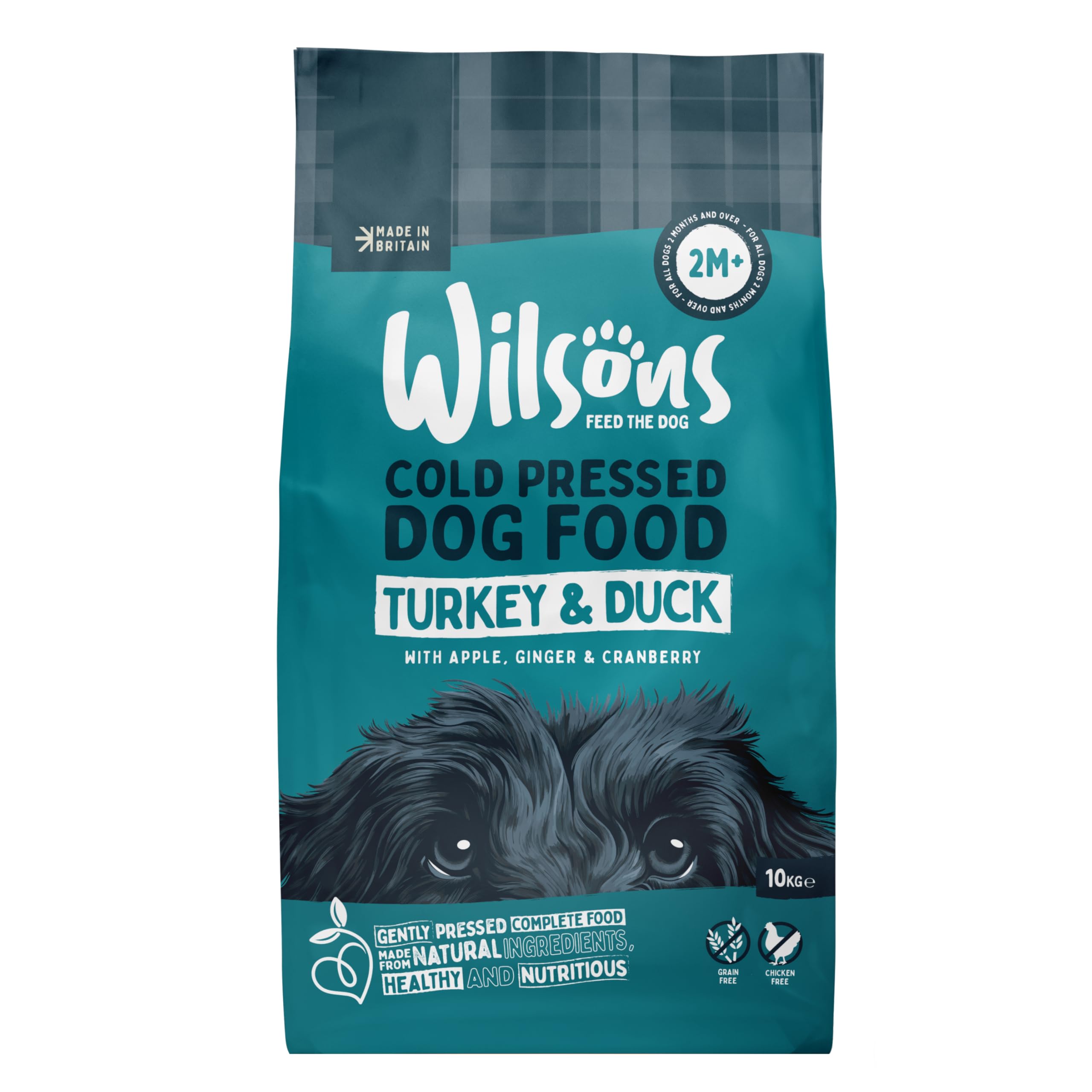 Wilsons - Cold Pressed Dog Food - Complete Dry Meal with Natural, Hypoallergenic Grain Free Ingredients - Introduce Gradually for Best Results - Suitable for Adult Dogs and Puppies 2 Months+ (10kg)