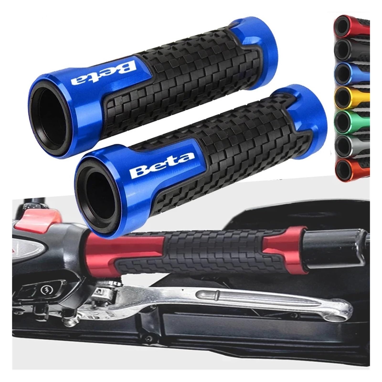 Manopole per Moto Beta Evo 250 300 80 Junior Senior RR 125 200 350 390 430 450 480 2T SM 4T LC 50 Enduro Manopole Per Manubrio Moto (Red)