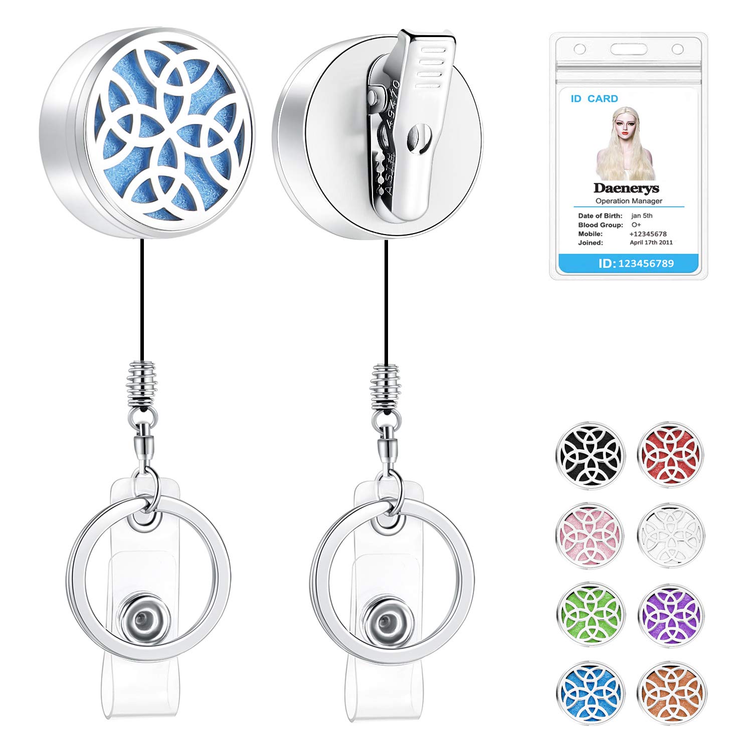 SAM & LORI Badge Clips Retractable Keychain Teacher Id Badge Holder Reels Employee Teacher Appreciation Gifts Heavy Duty Nurse Id Card Holder