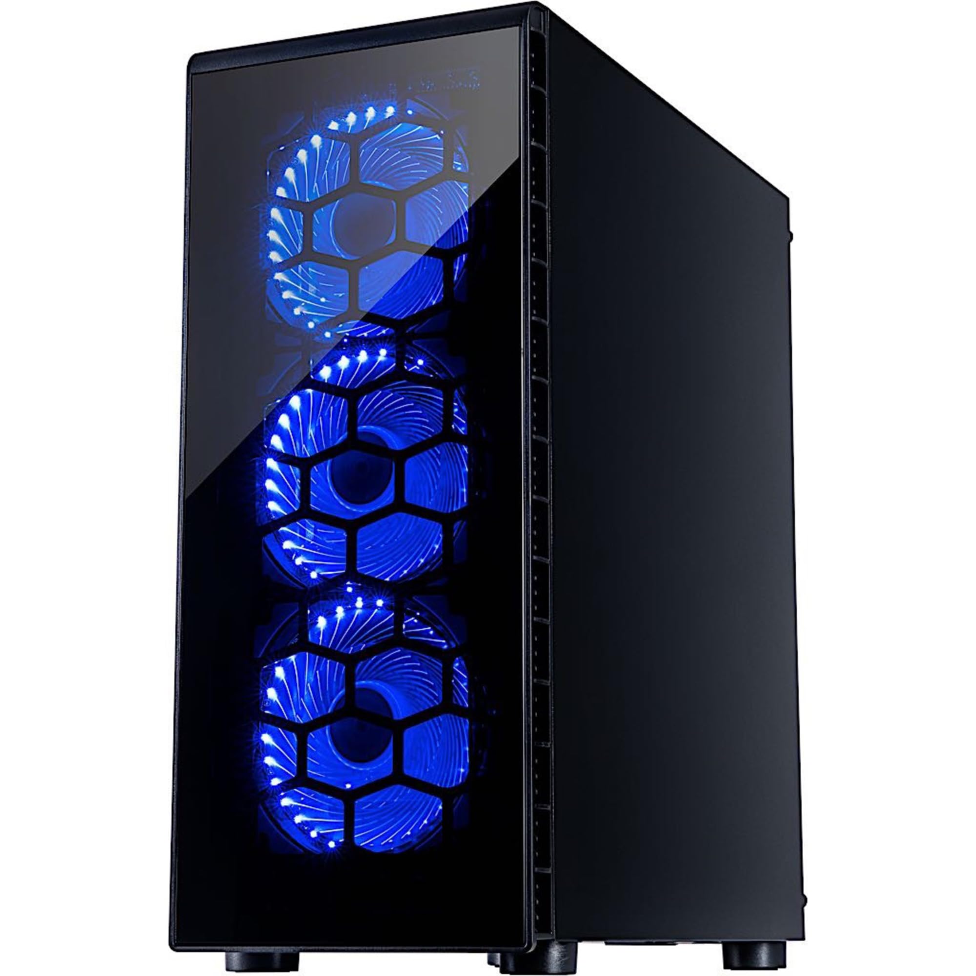 Inter-Tech CXC2 Torre Negro - Caja de ordenador (Torre, PC, Vidrio templado, Negro, ATX,ITX,Micro ATX, Azul)