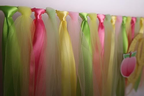 Miniatura 5 de Cartel de melocotón para silla alta para bebé, bandera temática de fiesta, guirnalda de tela para silla alta, pancarta de primer cumpleaños,