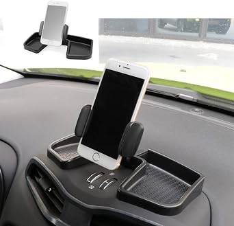 Camoo for Jeep Renegade Phone & GPS Car Holder 360 Degree Rotation with Organizer Storage Adjustable Auto Mobile Holder Stand Kit Fits Jeep Renegade 2015-2025 Black