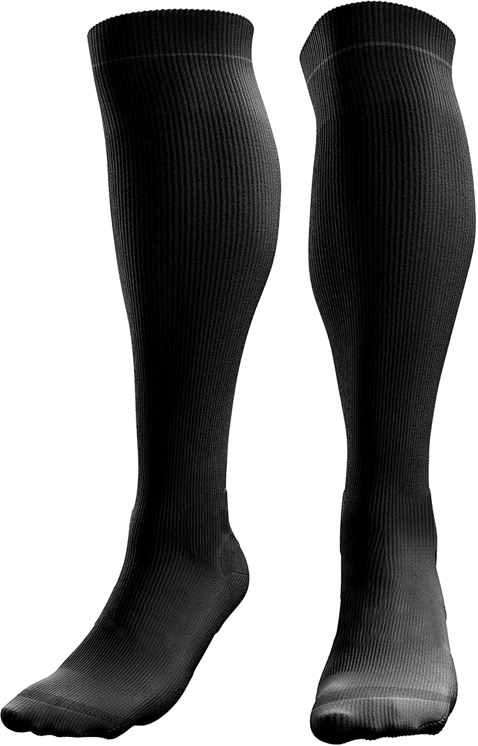 aZengear Compression Socks for Women and Men, Anti DVT Air Flight Travel Knee-High Stockings, Swollen Legs, Varicose Veins, Running, Shin Splints Calf Pressure Support, Sports (Black, L/XL)
