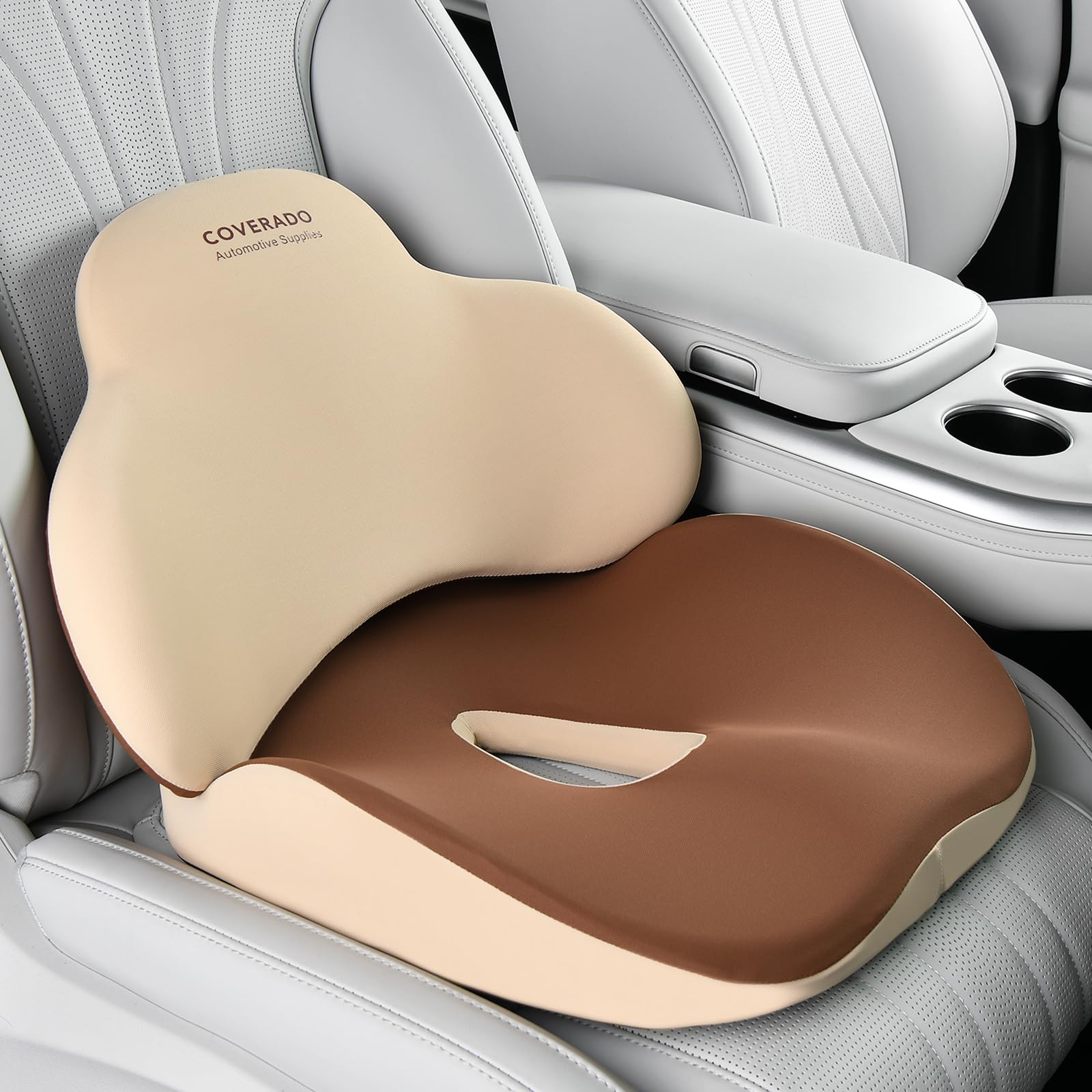 Coverado Cojines y Almohadillas de Soporte Lumbar para sillas de Oficina de automóviles, Esponja de Memoria ergonómica Almohada de Apoyo para la Espalda para Sillas & Acolchado