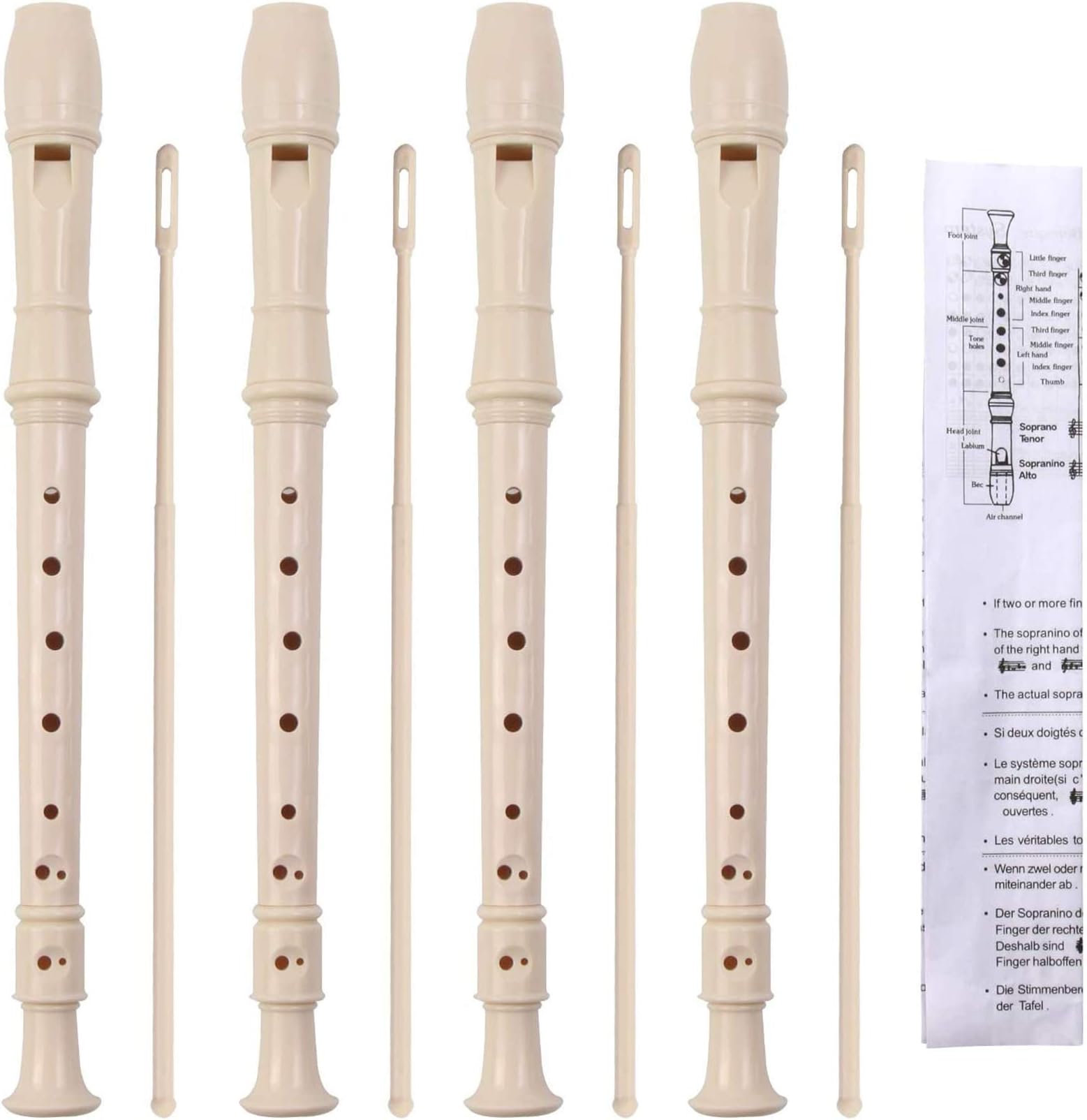Plzoslly 12 Pieces 8 Hole Descant Soprano Recorder for Kids