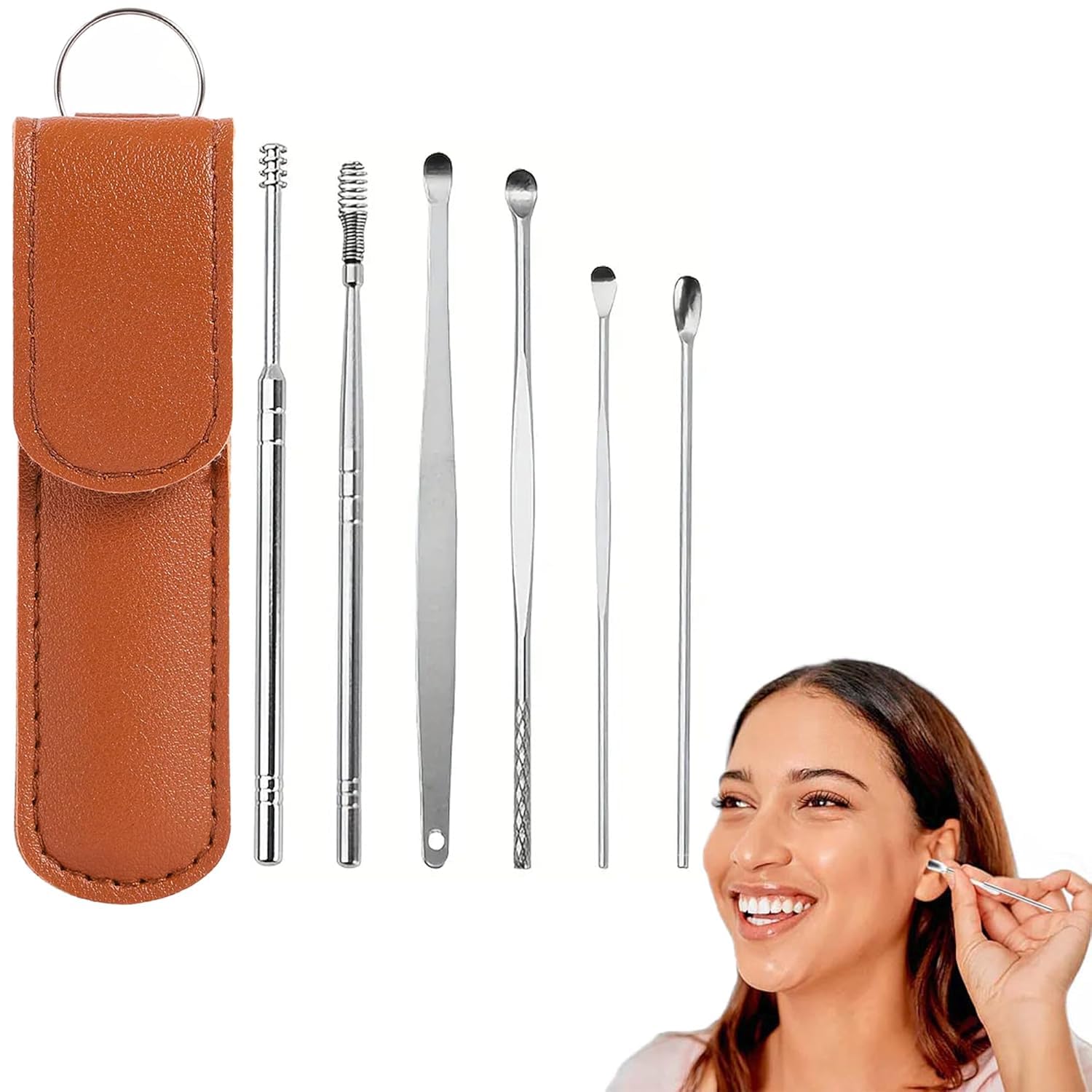 MRP ENTERPRISE Stainless Steel Ear Wax Cleaner - Resuable Ear Cleaner Tool Set with Storage Box - Ear Wax Remover Tool Kit with Ear Curette Cleaner and Spring Ear Buds Cleaner-image-27