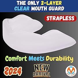 Oral Mart 2024 (Clear/Semi Clear) Youth Mouth Guard for Kids (2-Layer) Comfort Meets Durability - Mouthguard for Karate, Martial Arts, Taekwondo, Boxing, Football, Rugby, BJJ, Muay Thai, Hockey