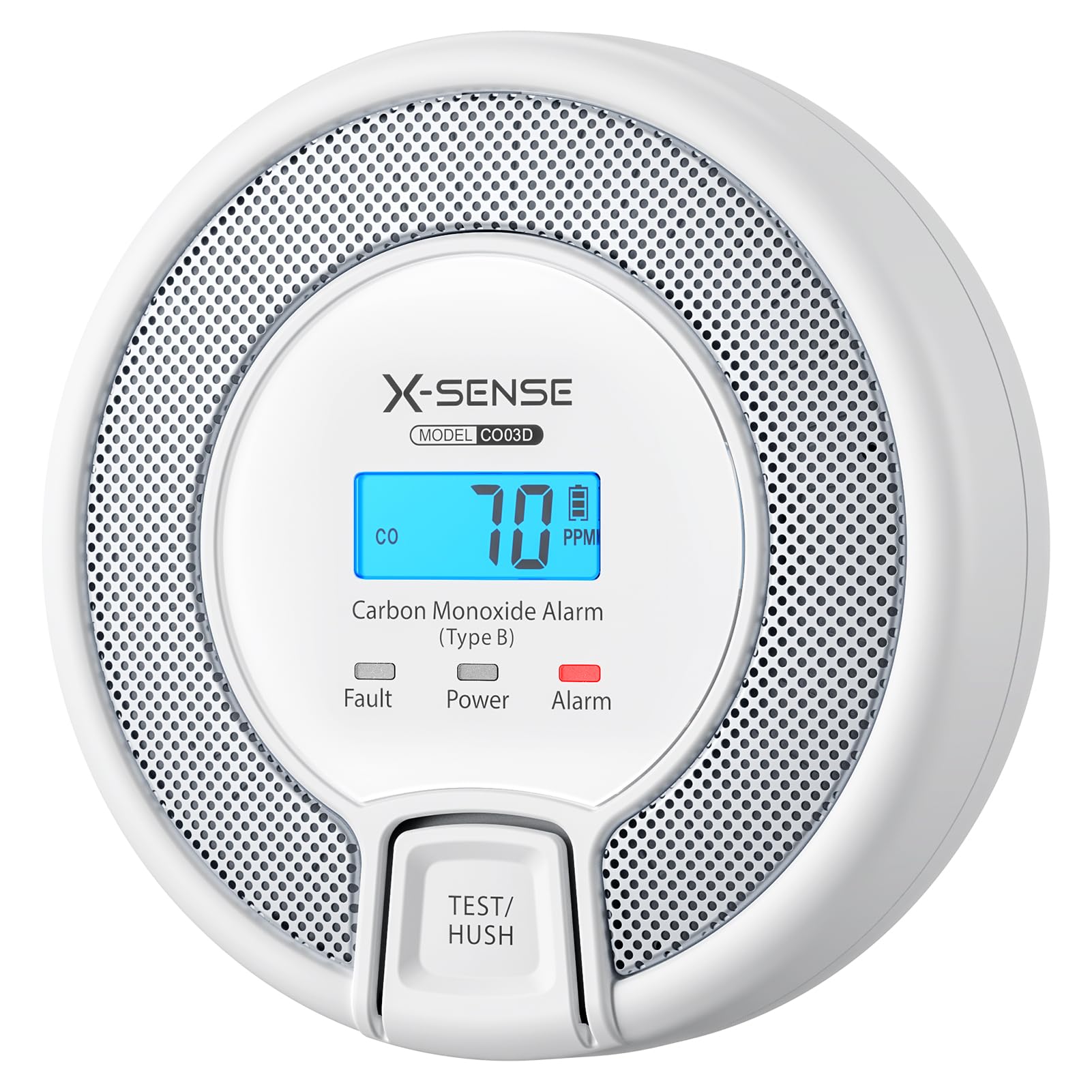 X-Sense Détecteur de Monoxyde de Carbone Autonome avec Affichage Numérique, Capteur Précis avec Une Durée de Vie de 10 Ans, Batterie Remplaçable, Conforme à la Norme EN50291, CO03D