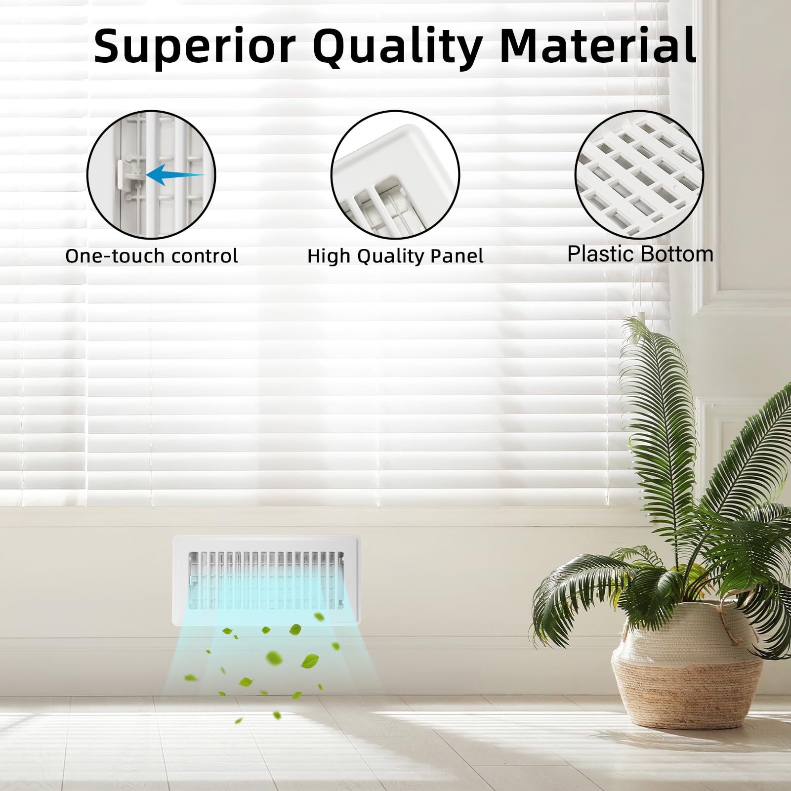 Rejilla de suelo de 2 x 12 pulgadas, paquete de 4 cubiertas de ventilación de piso para el piso del hogar, rejillas de acero resistente, cubiertas de ventilación ajustables de 4 x 10 pulgadas, color