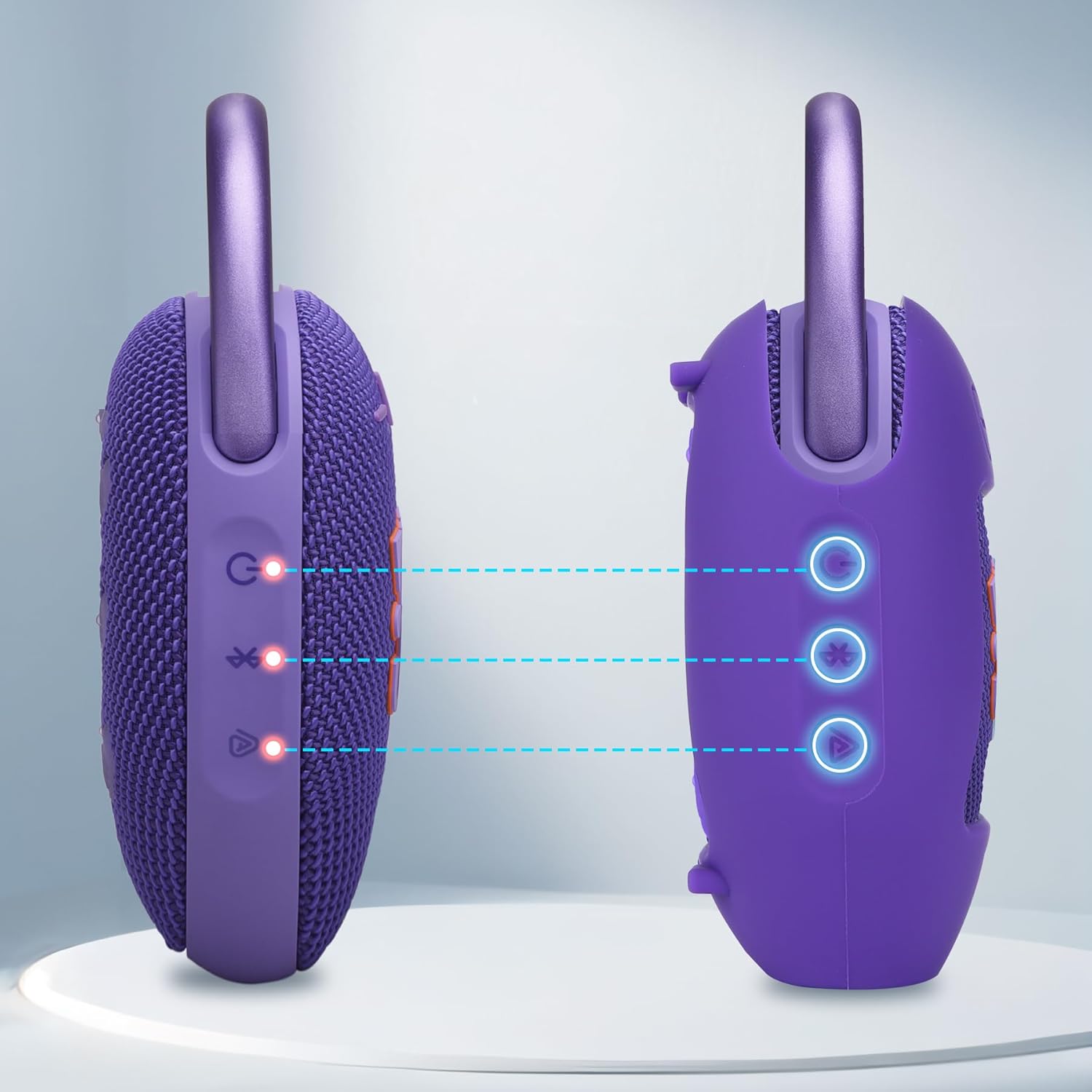 Silicone Cover Compatible with JBL Clip 5 Portable Speaker (Black Cover) - Image 6