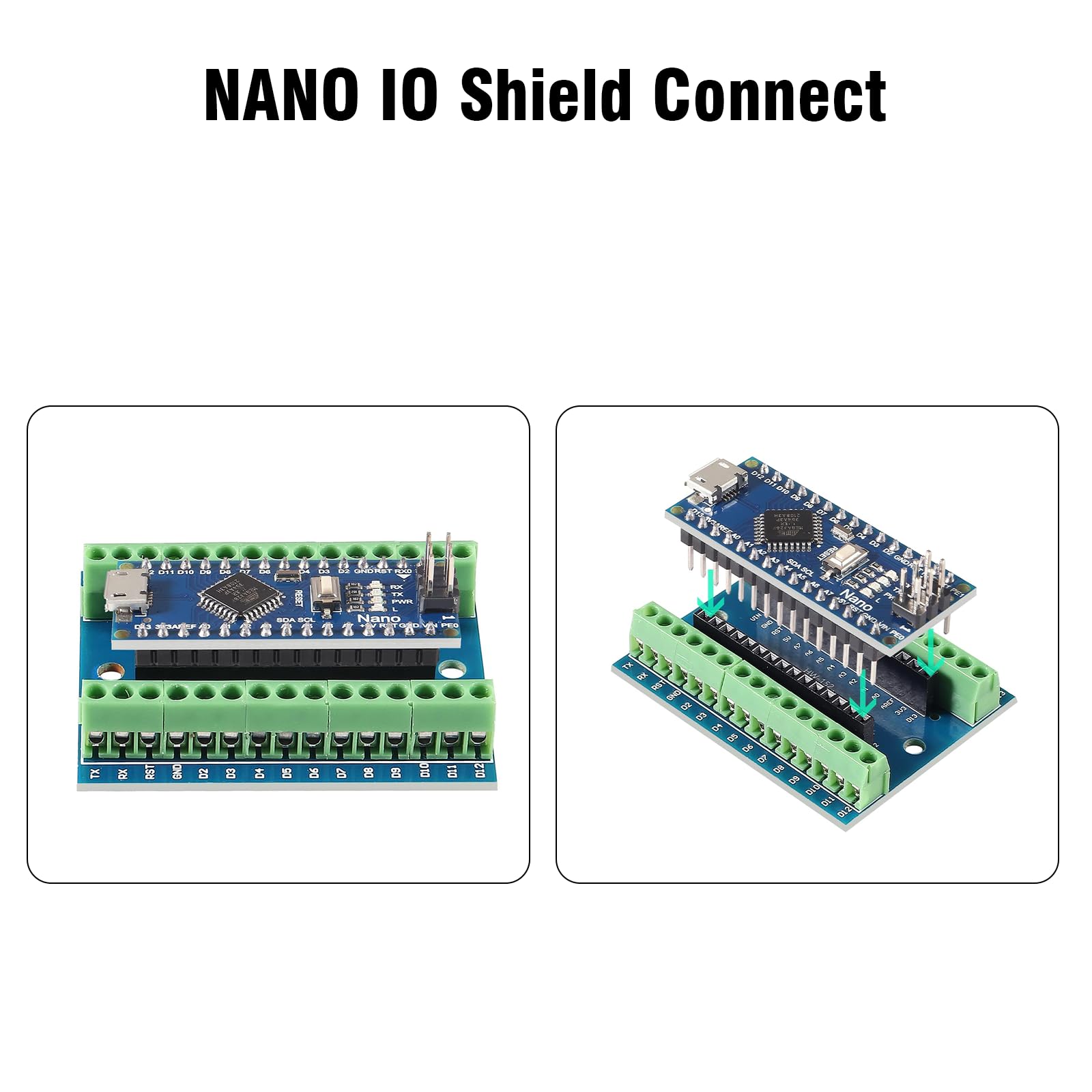 Nano Scheda di Estensione RUIZHI 2 pezzi Scheda di Estensione Adattatore Nano per Piastra con Connettori a Vite compatibile con Arduino